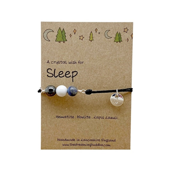 Sleep Crystal Bracelet, Insomnia Gemstone Bracelet, Wrapped Crystal Bead Bracelet for Sleep, Personalised Sleep Gemstone Anklet, Sleep Well