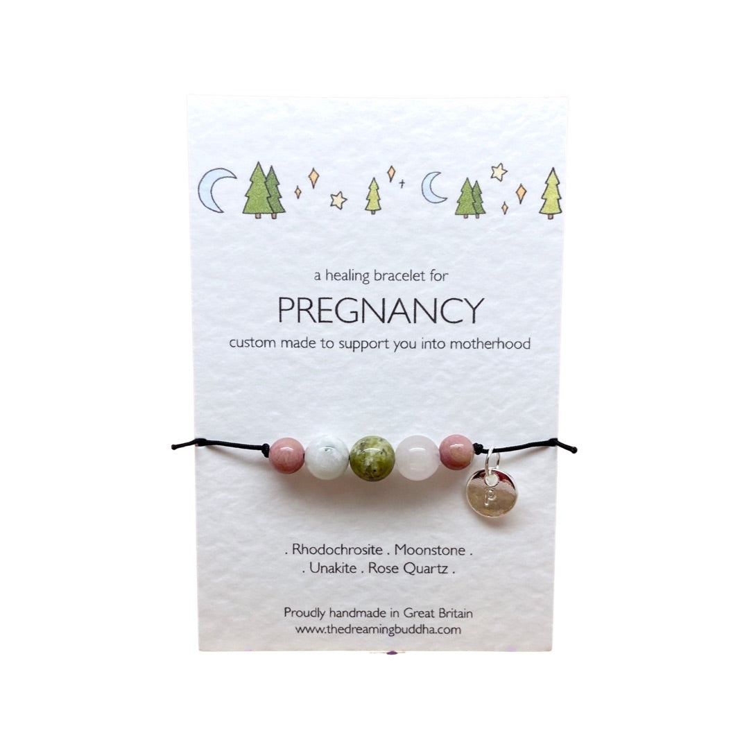 Pregnancy Support Crystal Bracelet, Baby Shower New Mum Parent Gift, Adjustable Gemstone Bracelet