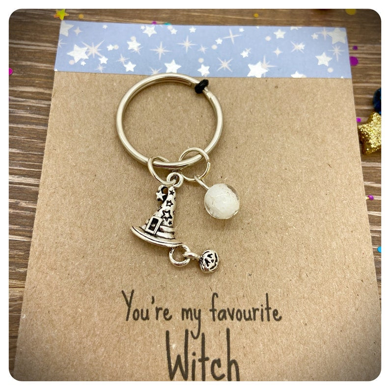 You’re My Favourite Witch Keychain, Magic Glow In The Dark Keyring, Witchy Friends Gift