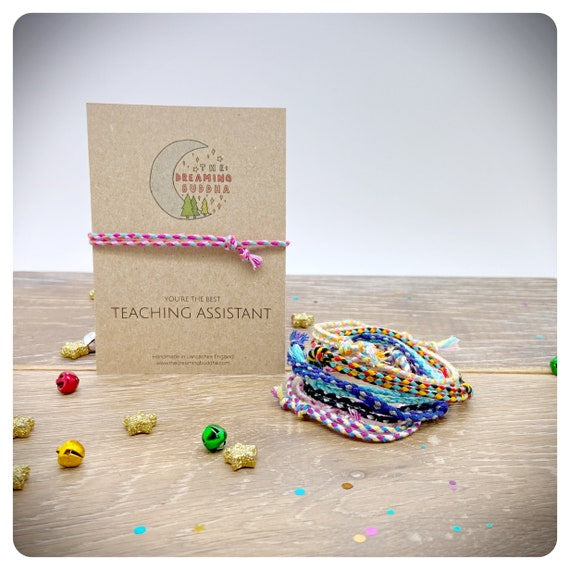 Teaching Assistant Bracelet, TA Thank You Card, End Of Term Present, School Teaching Assistant Gift