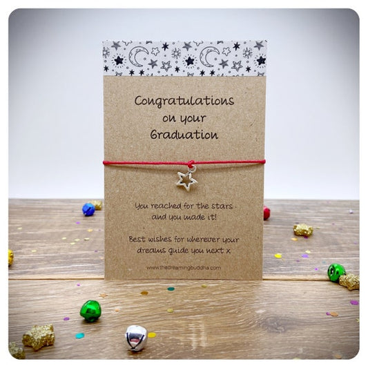 Graduation Wish Bracelet, Congratulations On Your Graduation Star Charm Bracelet