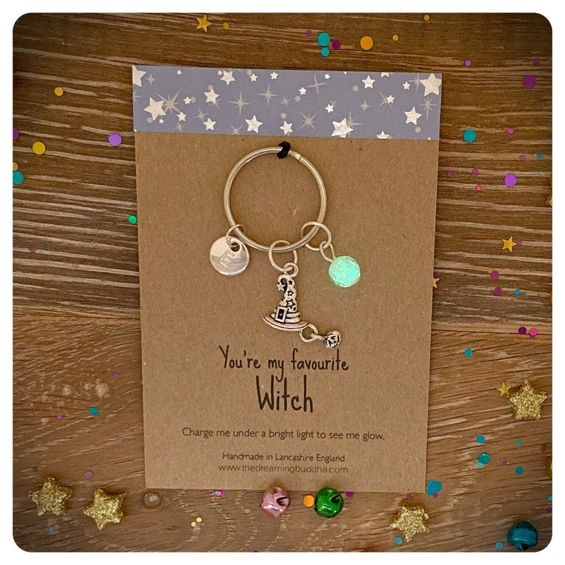 You’re My Favourite Witch Keychain, Magic Glow In The Dark Keyring, Witchy Friends Gift