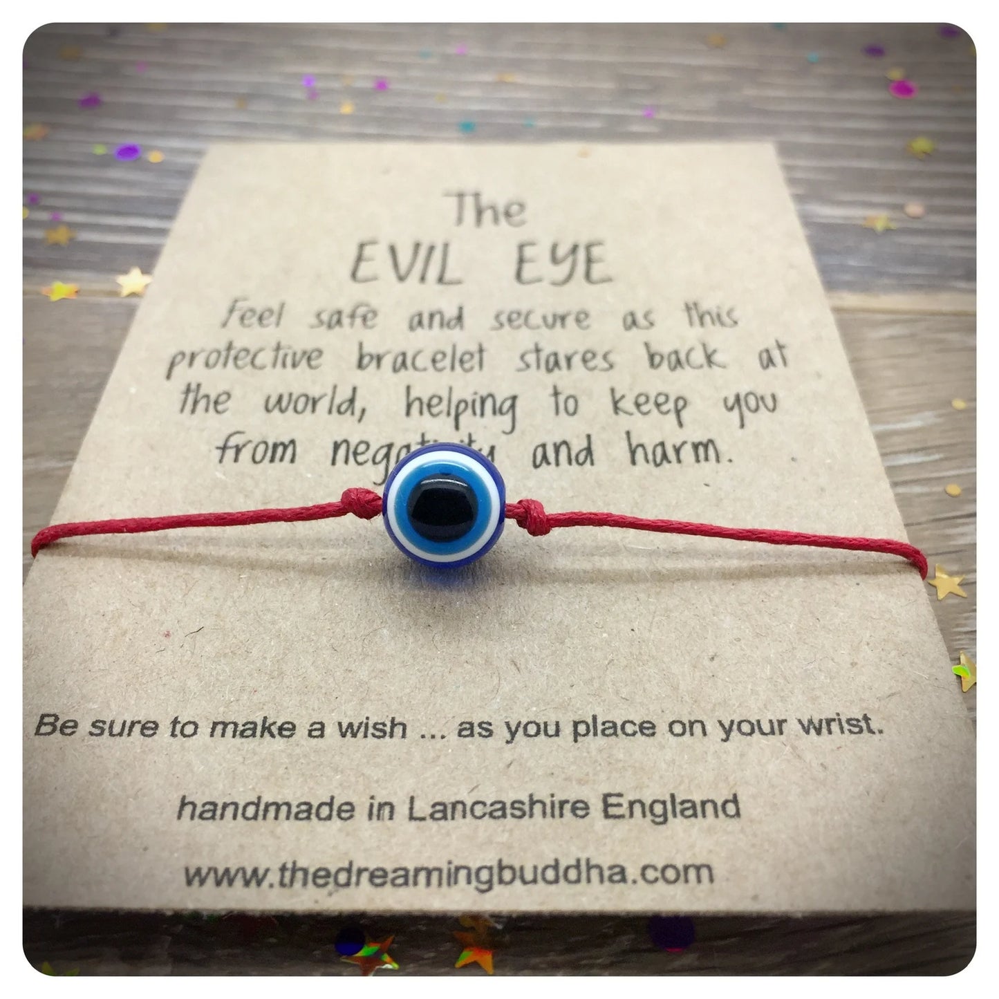 Evil Eye Wish Bracelet, Nazar Friendship Bracelet, Protection Card, Evil Eye Wishlet, Evil Eye Talisman Gift