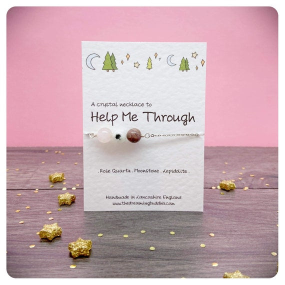 Emotional Healing Crystal Necklace, Self Love Gift, Motivational Gemstones, Gemstone Chain Choker Necklace, Help Me Through Hard Times