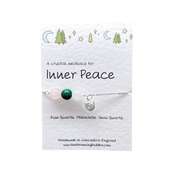 Calming Crystal Necklace, Inner Peace Jewellery, Wellness Gift For Her, Anxiety Stress Support, Inner Healing Gemstones, Manifestation Gift