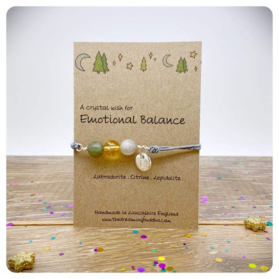 Emotional Balance Wrapped Crystal Bracelet, Emotional Healing Jewellery, Hormone Support Bracelet, Calming Emotions Crystals