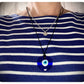 Initial & Glass Evil Eye Necklace, Personalised Nazar Necklaces, Protection Greek Eye Layered Set