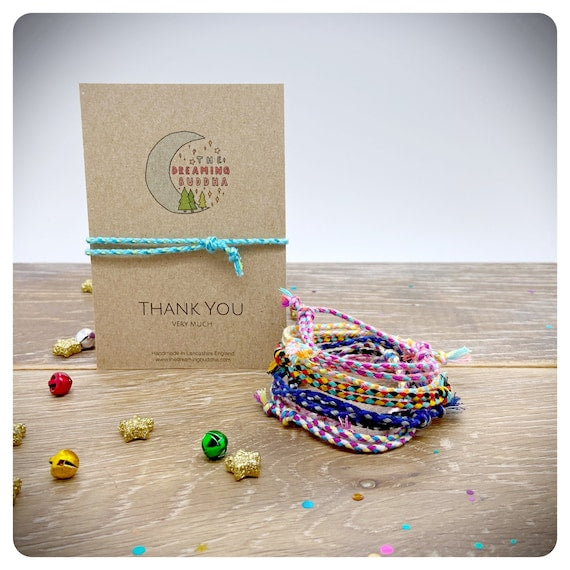 Thank You Friendship Bracelet, Thank You Very Much Card, Personalised Thank You Gift, Thank You Teacher Present