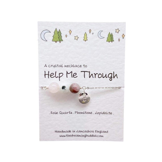 Emotional Healing Crystal Necklace, Self Love Gift, Motivational Gemstones, Gemstone Chain Choker Necklace, Help Me Through Hard Times