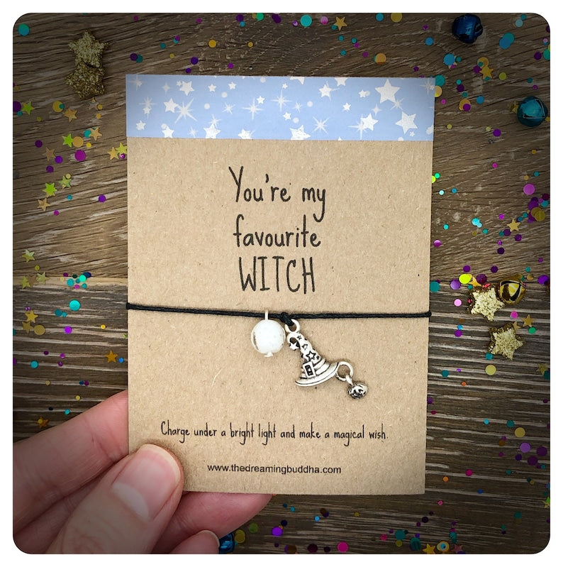 You’re My Favourite Witch Wish Bracelet and Keyring Set, Glow Bead Set