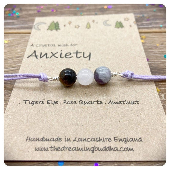 Anxiety Bracelet, Healing Crystal Anxiety Bracelet, Relaxing Crystals, Healing Anxiety Relief Gemstones, Help With Worry Bracelet