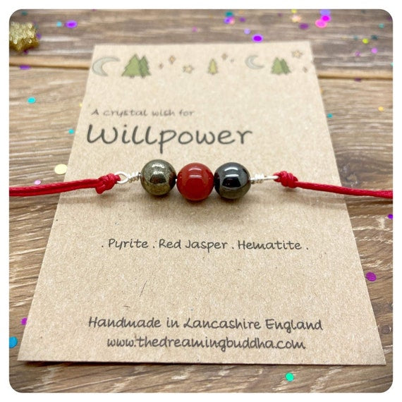 Willpower Crystals, Goal Setting Bracelet, Self Control Gemstones, Procrastination Support, Inner Strength Gift, Resist Temptation Stones