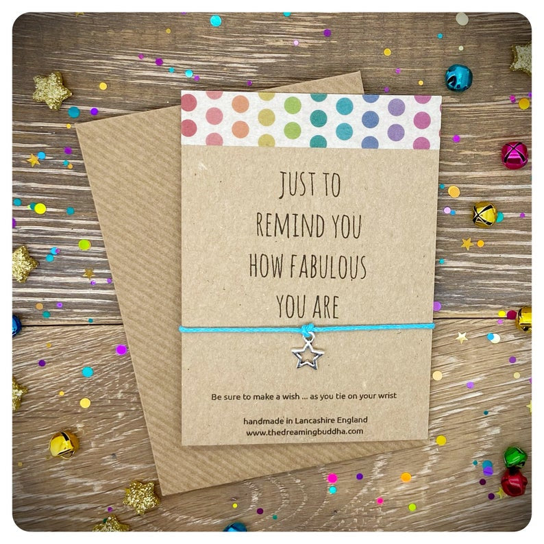 Just to Remind You How Fabulous You Are, Fabulous Wish Bracelet, You Are Fabulous Card, Inspirational Wish Bracelet, Thinking Of You Gift