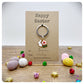 Happy Easter Keyring Card, Childrens Easter Bag Charm, Cute Flower Bunny Keychain, Easter Egg Hunt Gift, Easter Friends and Family Gift