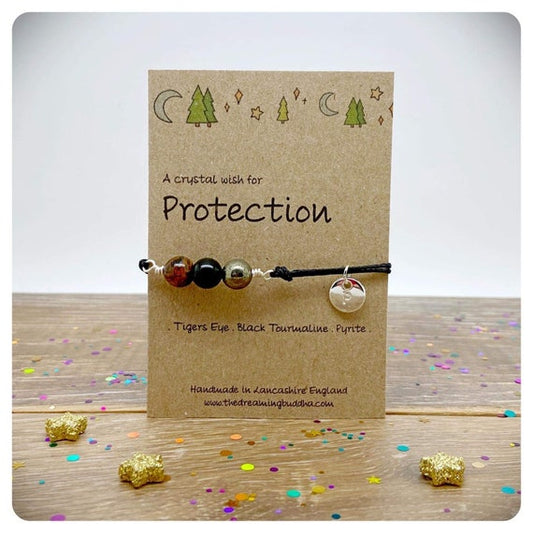 Protection Gemstone Tie On Bracelet, Healing Crystal Protective Bracelet, Protection Amulet, Spiritual Negative Energy Jewellery