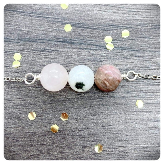 Emotional Healing Crystal Necklace, Self Love Gift, Motivational Gemstones, Gemstone Chain Choker Necklace, Help Me Through Hard Times