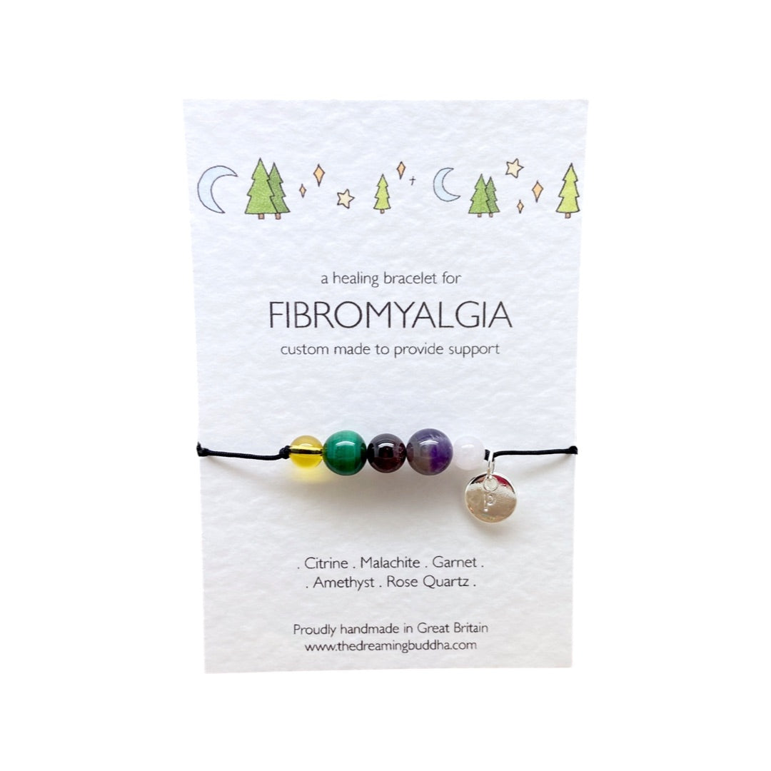 Fibromyalgia Adjustable Gemstone Bracelet, Fibro Warrior Gift, Healing Energy Crystals