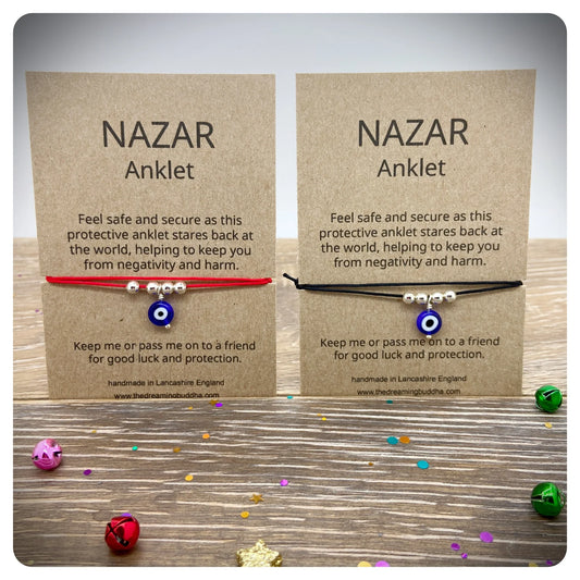 Set of 2 Nazar Protection Anklet, Matching Evil Eye Anklet, Gap Year Gift, Gift For Travelling Safely