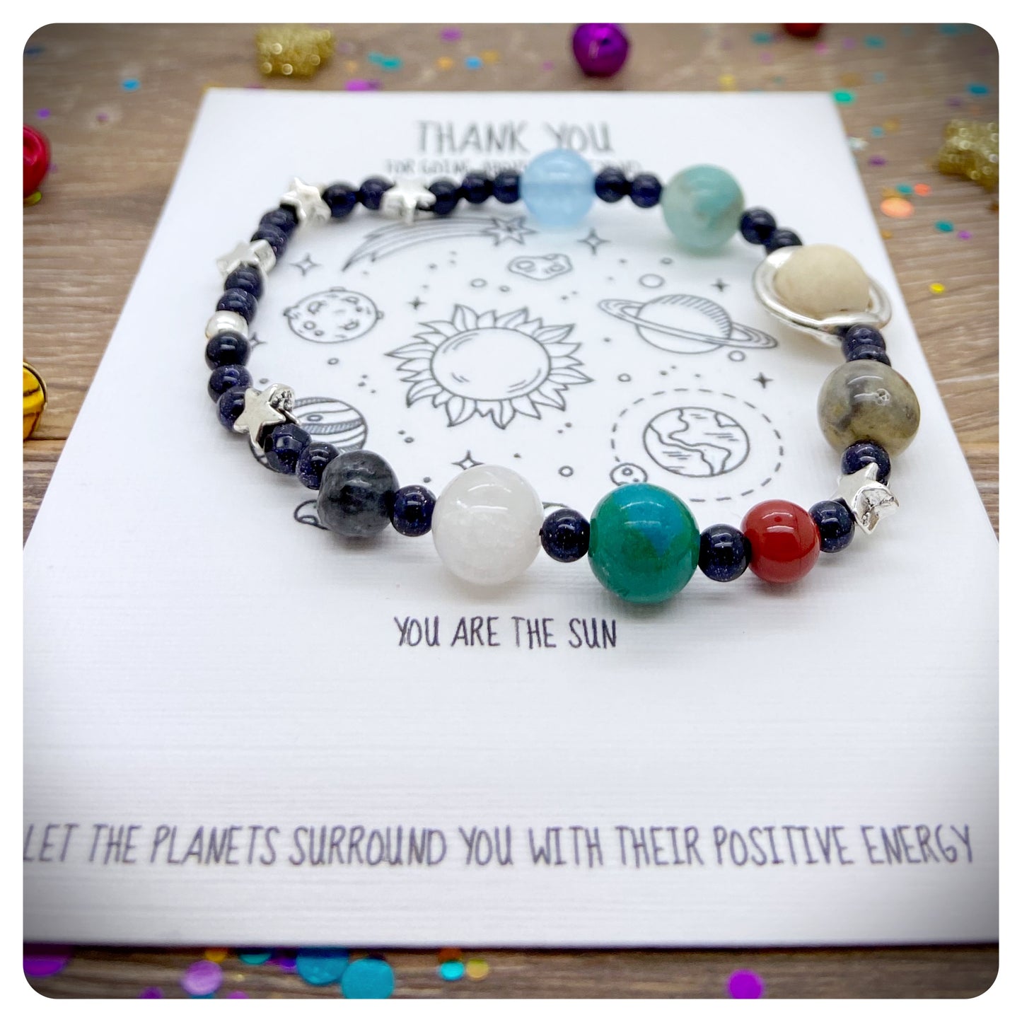 Planet Appreciation Bracelet, Thank You Above And Beyond Gift, Thank You Space Bracelet, Unique Thank You Gift, Employee Card
