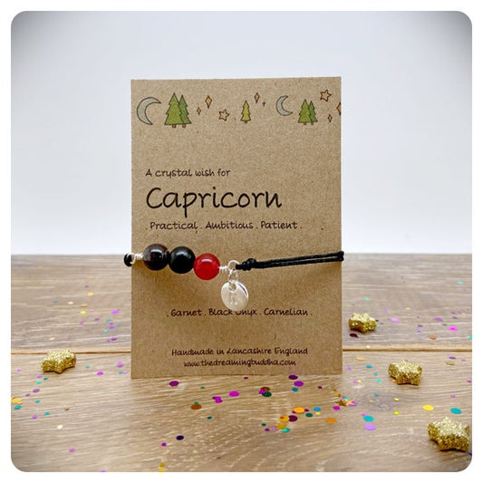 Capricorn Zodiac Crystal Bracelet, Horoscope Gift, Astrology Birthstone Anklet, Personalised Star Sign Gift