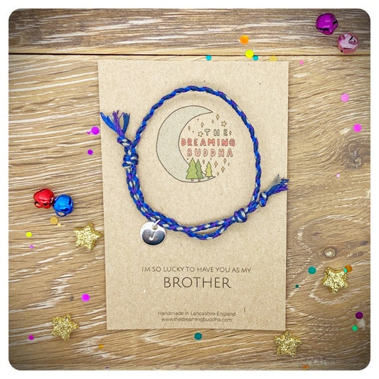 Brother Friendship Bracelet, Brother Birthday, Personalised Braided Bracelet For Man