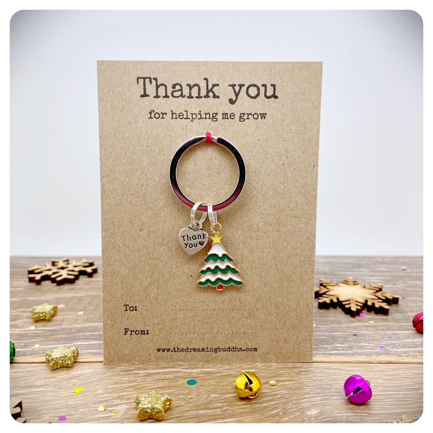 Thank You For Helping Me Grow Teacher Gift, End Of Term Teacher Keyring, Personalised Teacher Gift