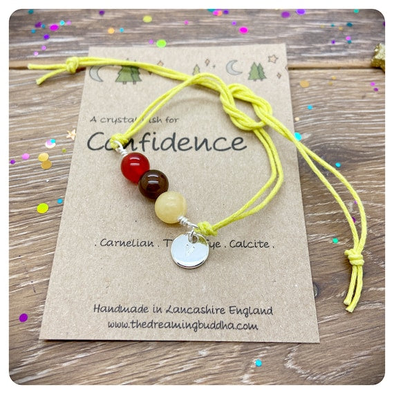 Self Confidence Crystal Bracelet, Inner Strength Jewellery, Interview Good Luck Gift, Driving Test Crystals, Self Belief Anklet
