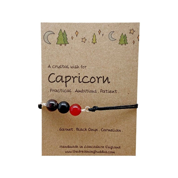 Capricorn Zodiac Crystal Bracelet, Horoscope Gift, Astrology Birthstone Anklet, Personalised Star Sign Gift