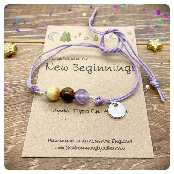 New Beginnings Bracelet, Fresh Start Friendship Gift, New Job Leaving Present, Healing Divorce Bracelet, Move Forward Gemstone Bracelet