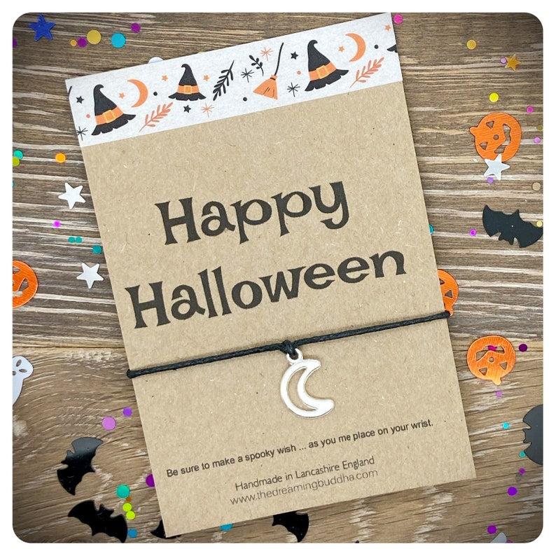 Multi Pack Happy Halloween Wish Bracelets, Halloween Party Favors, Trick Or Treat Halloween Cards, Star Moon Bat Halloween Gifts