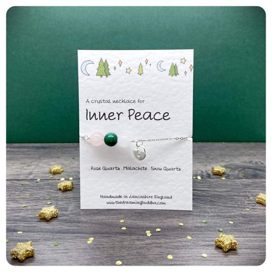 Calming Crystal Necklace, Inner Peace Jewellery, Wellness Gift For Her, Anxiety Stress Support, Inner Healing Gemstones, Manifestation Gift