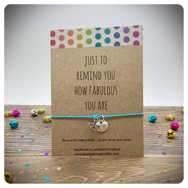 Just to Remind You How Fabulous You Are, Fabulous Wish Bracelet, You Are Fabulous Card, Inspirational Wish Bracelet, Thinking Of You Gift