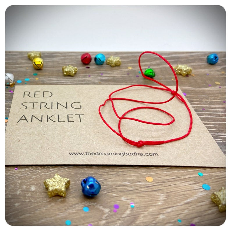 Red String Anklet, String Of Fate Ankle Bracelet, Simple Adjustable Cord Anklet, Protection Gift