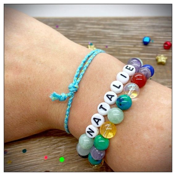 Student Gift, Friends Forever Bracelet, Friendship Gift, Personalised Braided Bracelet, Adjustable Plaited Cotton Bracelet