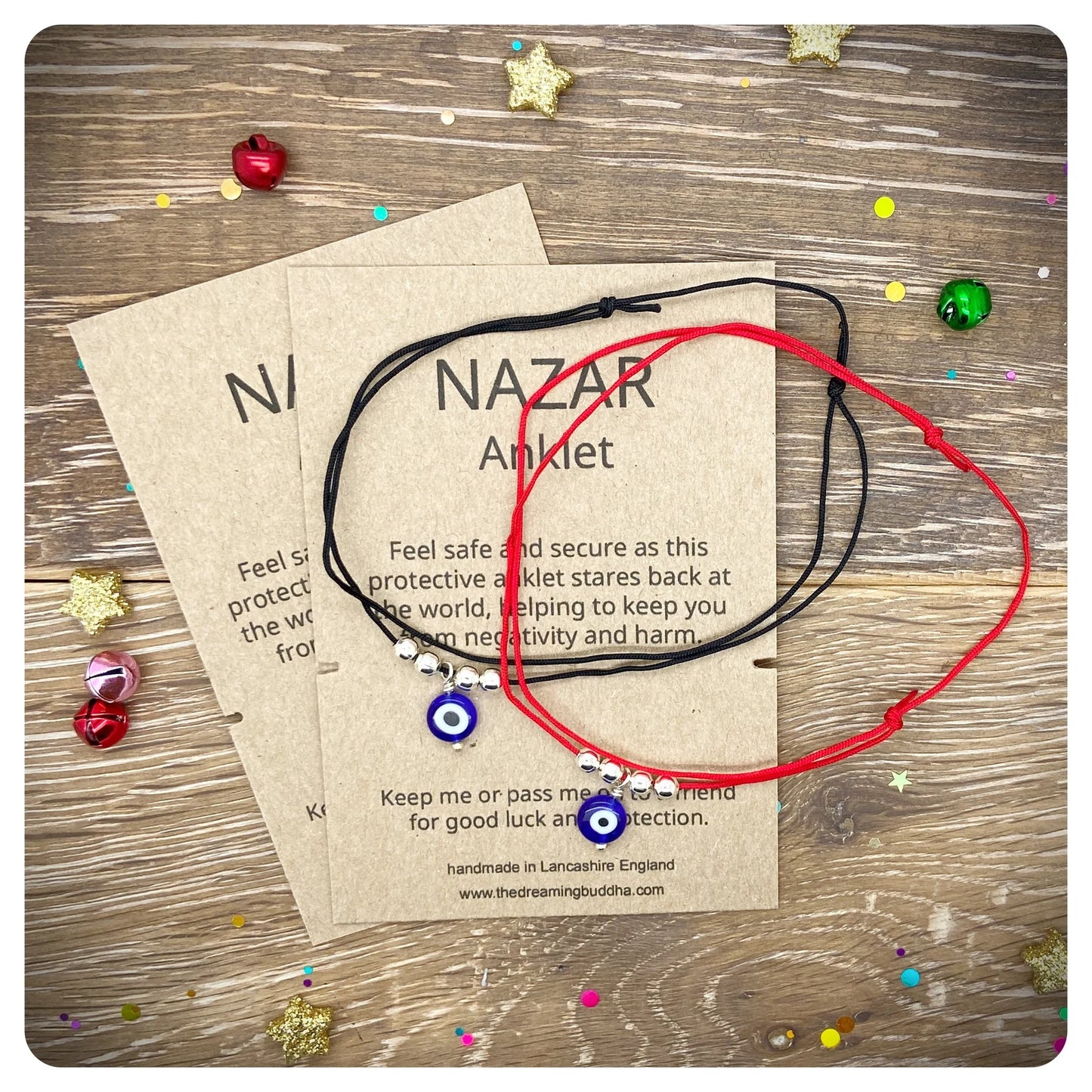 Set of 2 Nazar Protection Anklet, Matching Evil Eye Anklet, Gap Year Gift, Gift For Travelling Safely
