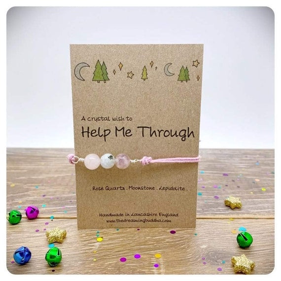 Personalised Mental Health Bracelet, Positive Supportive Gemstones, Anxiety Crystal Jewellery, You Can Do This, Trauma and Fear Bracelet