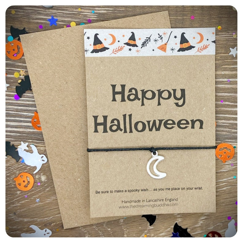 Multi Pack Happy Halloween Wish Bracelets, Halloween Party Favors, Trick Or Treat Halloween Cards, Star Moon Bat Halloween Gifts