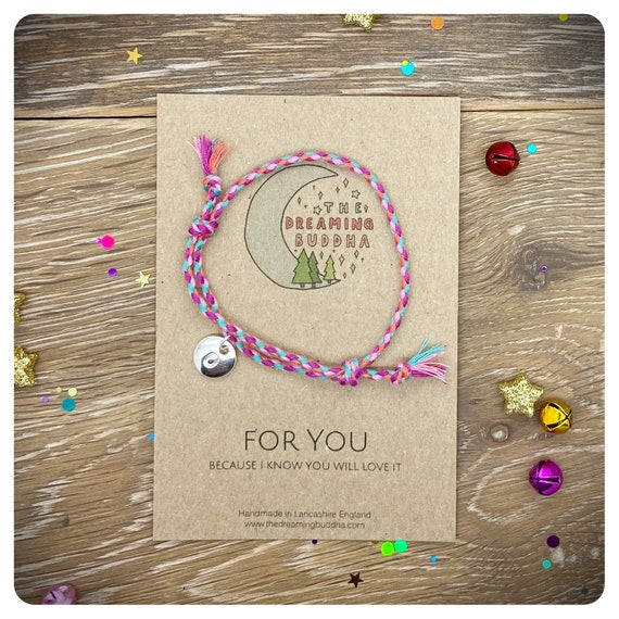 Just For You Braided Friendship Bracelet, For You Card, Small Personalised Gift