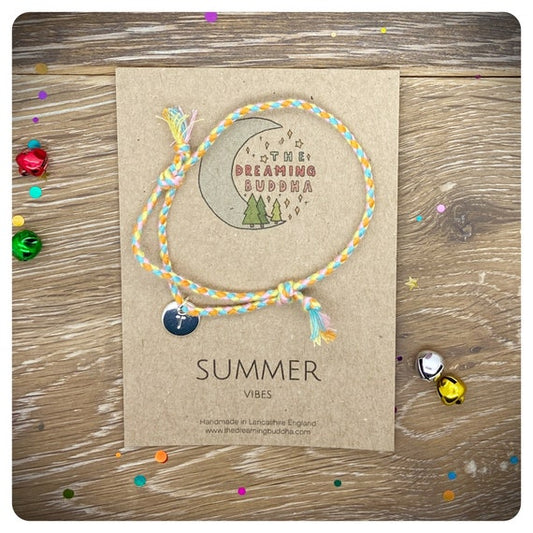 Summer Holiday Friendship Bracelet, Summer Vibes Colourful Braided Beach Bracelet, Personalised Holiday Bracelet, Boho Beach Jewellery