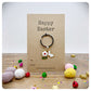 Happy Easter Keyring Card, Childrens Easter Bag Charm, Cute Flower Bunny Keychain, Easter Egg Hunt Gift, Easter Friends and Family Gift