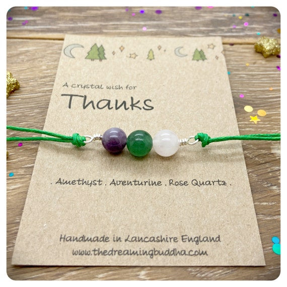 Thank You Crystal Bracelet, Simple Appreciation Gift, Thank You So Much, Personalised Appreciation Present, Gratitude Crystals