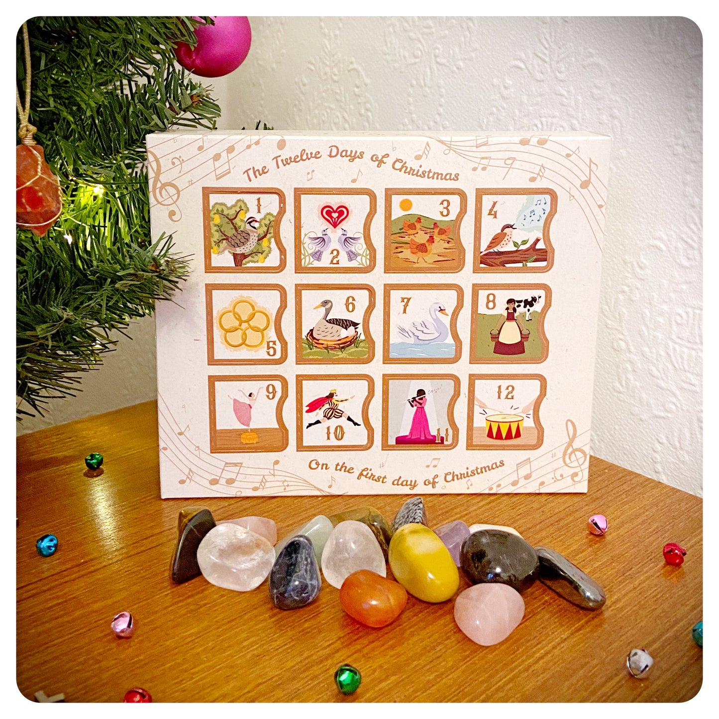 Crystal Christmas Gift Box, Twelfth Night Present, 12 Days Christmas Crystal Advent Calendar, Luxury Gemstone Xmas Gift