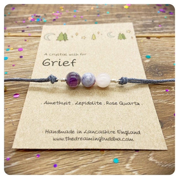 Grief & Loss Crystal Bracelet, Postal Bereavement Gift, Grief Support Healing Bracelet, Family Loss Memorial Gifts, Sorry For Your Loss