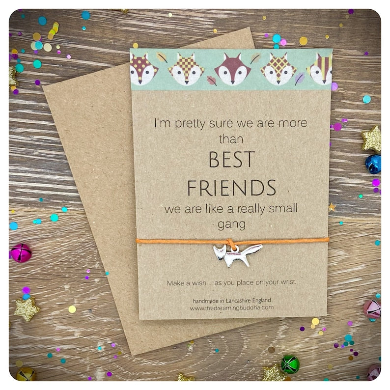 Best Friend Wish Bracelet, Friendship Gift, Friend Small Gang Card, Friends Christmas Gift, Best Friends Group Gift, School Friends Gift