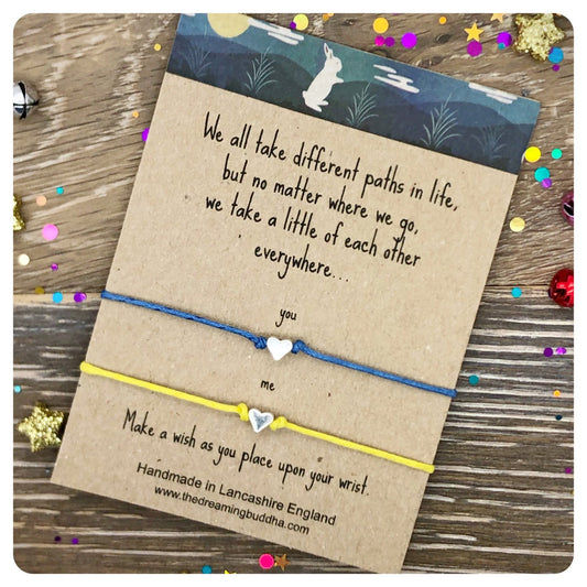 Leaving Friendship Bracelet, School Friend Gift, Colleague Card, Farewell Wish Bracelet, Goodbye Cord Bracelet