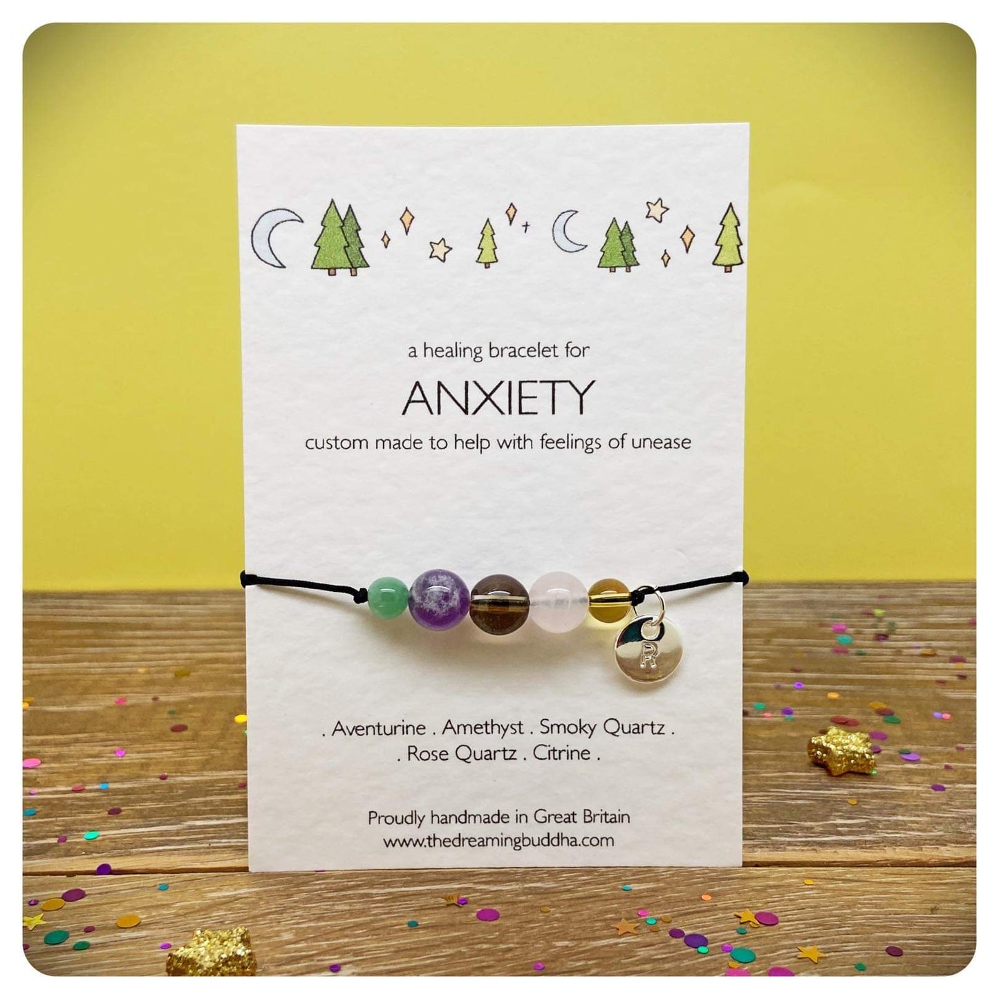 Healing Crystal Bracelet For Anxiety, Crystals For Relaxing, Anti-Anxiety Support Bracelet