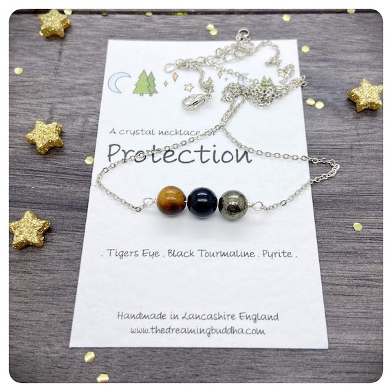 Healing Protection Necklace, Emotional Protection Crystals, Protection From Harm Gift, Psychic Attack Jewellery, Keep Safe Gift