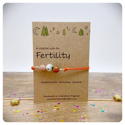 Fertility Crystal Bracelet, IVF Crystal Gift, Hand Wrapped Gemstone Bracelet, Pregnancy Wish Bracelet, Emotional Support Gift