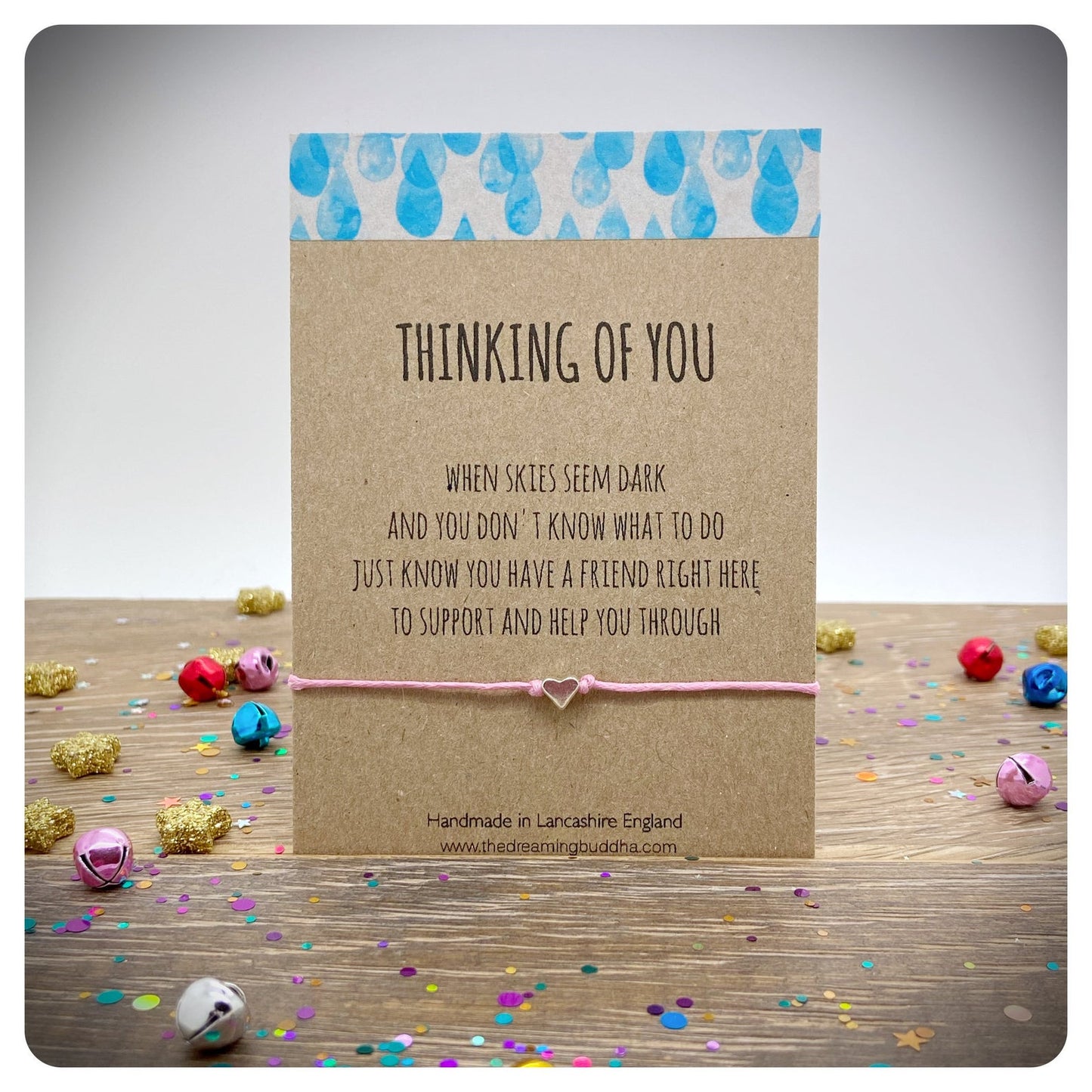 Thinking Of You Friendship Bracelet, Sympathy Card, Bereavement Condolence Card, Get Well Wish Bracelet