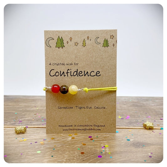 Self Confidence Crystal Bracelet, Inner Strength Jewellery, Interview Good Luck Gift, Driving Test Crystals, Self Belief Anklet